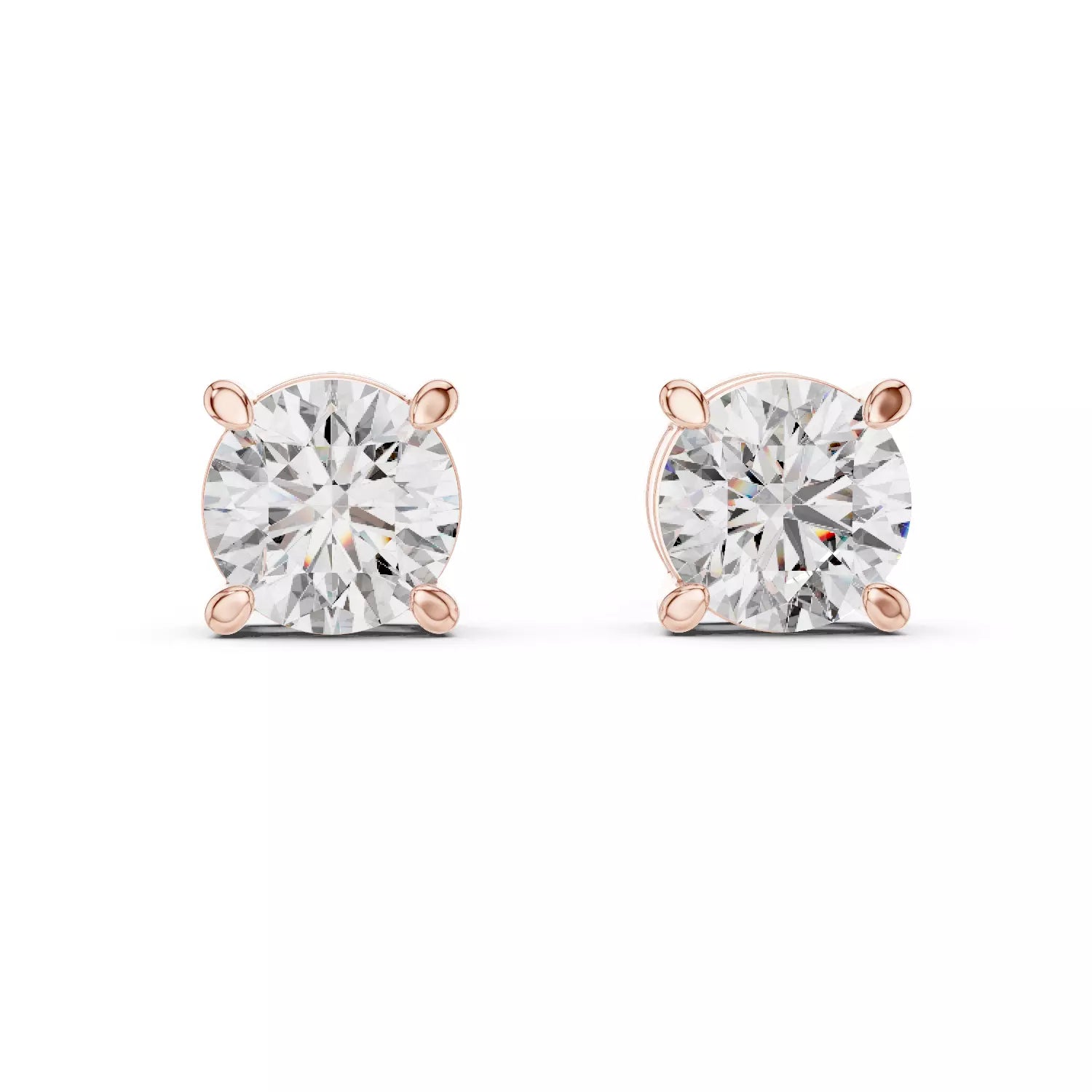 18kt Four-Prong Diamond Stud Earrings