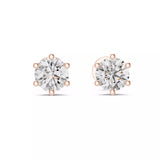 18kt Six-Prong Martini Round Diamond Stud Earrings