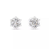 18kt Six-Prong Martini Round Diamond Stud Earrings